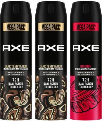 AXE Dark Temptation and Intense Deodorant Spray – For Men (645 ml, Pack of 3)