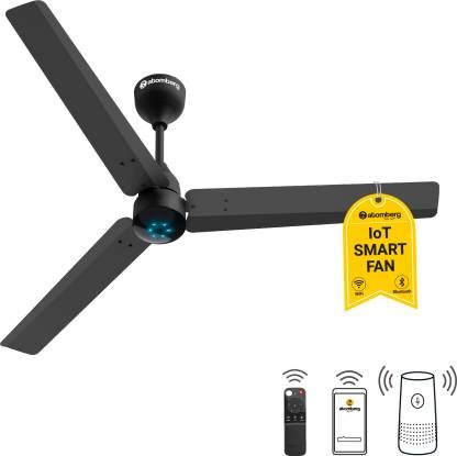 Atomberg Renesa Smart Midnight Black 5 Star 1200 mm 3 Blade Ceiling Fan