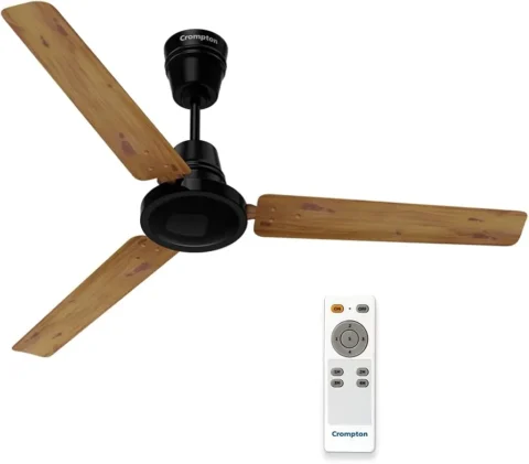 Crompton Energion HS Wood 1200mm (48 inch) High Speed 5S Energy Efficient BLDC Ceiling Fan (Light Pinewood), Pack of 1