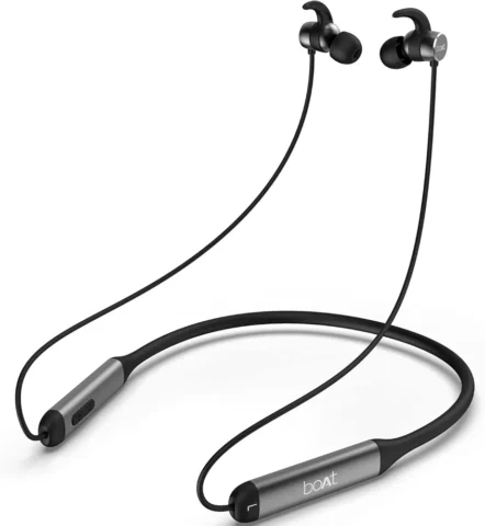 Boat Rockerz 330 in Ear Bluetooth Neckband with Upto 30 Hours Playtime, ASAP Charge, Dual Pairing & IPX5 with Mic (Active Black)