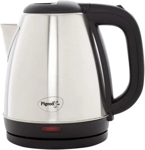Pigeon Amaze Plus Electric Kettle 1.5 L, 1300 Watt, Stainless Steel Body with Auto Shut-off Feature Used for Boiling Water – (Silver)