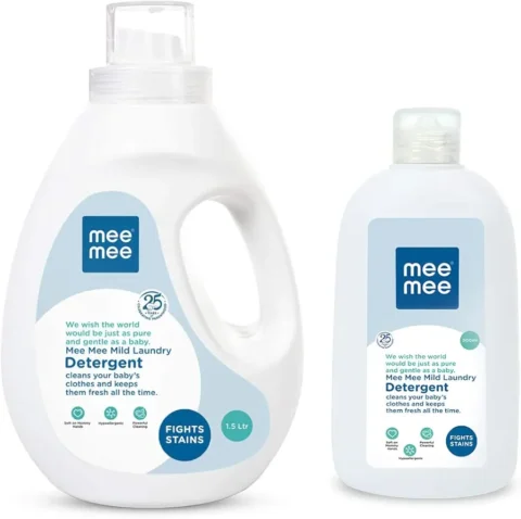 Mee Mee Mild Baby Liquid Laundry Detergent, 1.5L & Mild Baby Liquid Laundry Detergent Bottle, 500ml