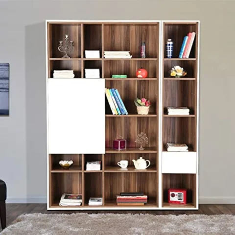 HomeTown Fabiola Engineered Wood Book Shelf in Dual Tone Colour