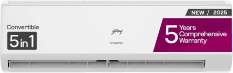 Godrej 2 Ton 3 Star, 5 Years Comprehensive Warranty, 5-In-1 Convertible Cooling, Inverter Split AC (Copper, I-Sense Technology, AC 2T EI 24I3T WZR, White)