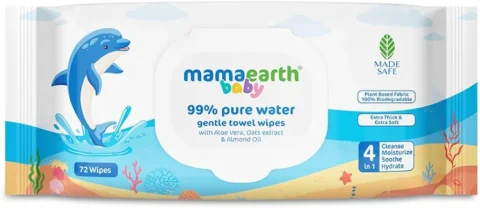 Mamaearth Baby 99% Pure Water Gentle Towel Wipes-72pcs