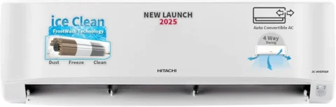 Hitachi 1.5 Ton 3 Star Xpandable+ Inverter Split AC (100% Copper, 4-Way Swing, White)