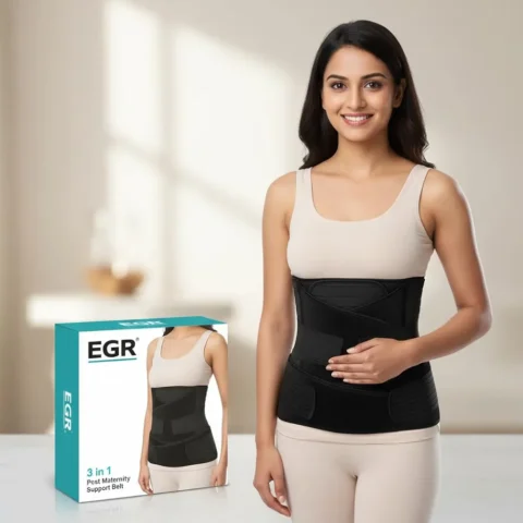 EGR Postpartum Belt After Delivery – Maternity Belt After Delivery C Section Support Adjustable Abdominal Binder for Women (Black)