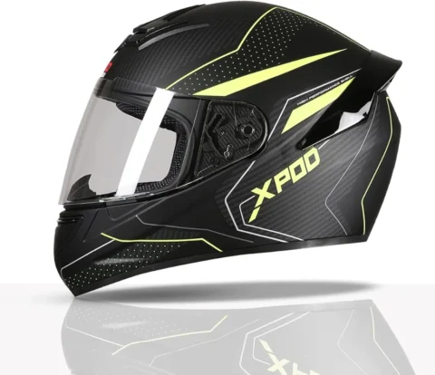 TVS XPOD Aerodynamic Helmet for Men-ISI DOT Certified, Ultrawide Visor, Quick Release Strap-Premium Bike Helmet with Enhanced Air Circulation