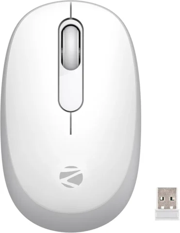 ZEBRONICS Groot Wireless Mouse, Dual Mode (2.4GHz + BT), Upto 1600 DPI, Silent Operation, 3 Buttons, Comfortable & Ergonomic, for Mac Computer, with 2 Years Warranty (White+Grey)