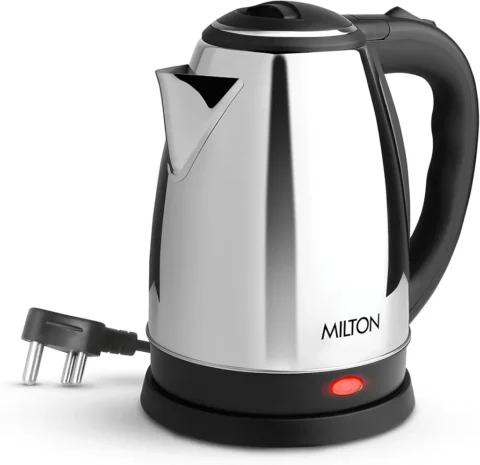 Milton Euroline Go Electro Stainless Steel Electric Kettle 1.2L, 1350 Watts, Silver