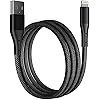 Portronics Silklink 3A USB A to Type C Fast Charging & Data Sync cable for Type C Smartphone, Premium Silicon cable, 1M (Black)