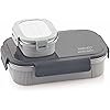 MILTON Decker Lunch Box with Insulated Fabric Jacket, 2 Inner Stainless Steel Containers 450 ml Each & 1 Oval Stainless Steel 450 ml, Blue