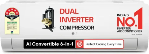 LG 1.5 Ton 5 Star DUAL Inverter Split AC (Copper, AI Convertible 6-in-1, VIRAAT Mode, Faster Cooling & Energy Saving, 4 Way Swing, HD Filter with Anti-Virus Protection, US-Q19YNZE3, White)