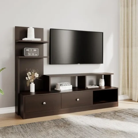 Nilkamal @Home Aroy Engineered Wood TV Unit with Shelving Storage TV Unit (Wenge)