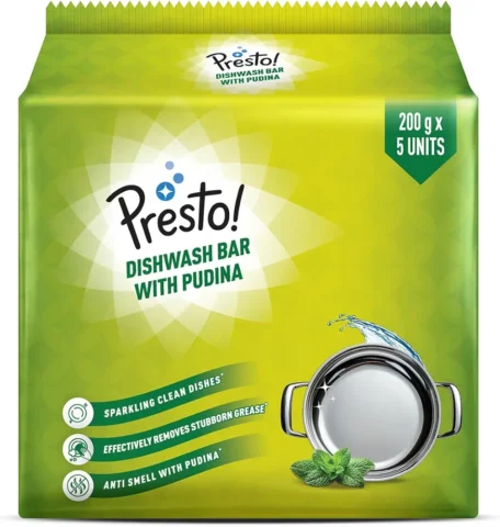 Amazon Brand – Presto! Dishwash Bar – Pudina