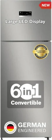 Bosch 243L 3 Star Inverter Frost free Double Door Refrigerator (CTC27S031I, 6-in-1 Convertible, Shiny Silver)