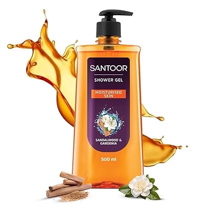 Santoor Moisturizing Shower Gel With Natural Sandalwood & Gardenia Extracts