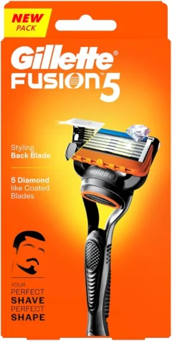 Gillette Fusion Manual Razor for Men with styling back blade for Perfect Shave and Perfect Beard Shape