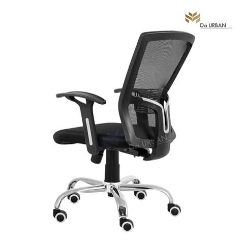 Da URBAN Modway Mid-Back Revolving Mesh Ergonomic Chair for Home & Office with Tilt Lock Mechanism, Armrest & High Comfort Seating (Black)
