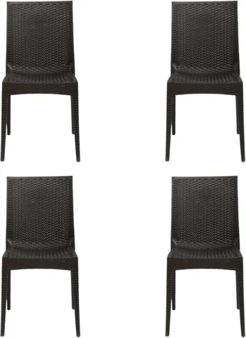 Cello Rattan Kraft Garden Chair, Set of 4 (Pearl Brown)