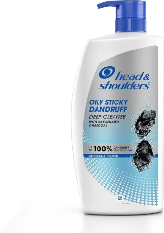 Head & Shoulders Deep Cleanse Anti Dandruff Shampoo with Oxygenated Charcoal, Fights Oily & Sticky Dandruff, Upto 100% Dandruff Protection, 1L