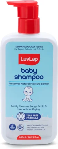 LuvLap Milky Soft Baby Shampoo – 600ml, Tear Free Formula, Dermatologically Tested