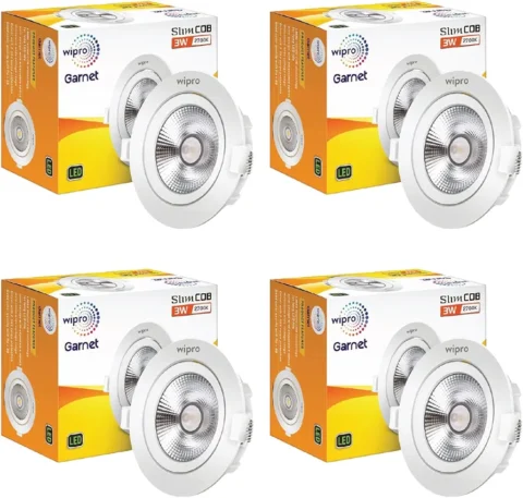 wipro Garnet 3 W Slim COB Downlight for False Ceiling Warm White (2700 K)