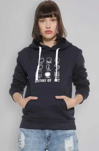 Campus Sutra Women’s Cotton Printed Hoodie