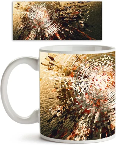 ArtzFolio Abstract Artwork D216 Ceramic Coffee Tea Mug Inside White 325Ml Round Mug; Set Of 6 Pcs