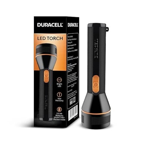 Duracell LED Torch Light, Super Bright, Black